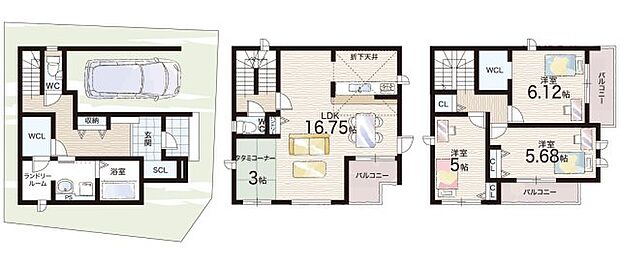 【3LDK+S(納戸)】○美原西小学校・・・徒歩16分 ○美原西中学校・・・徒歩15分