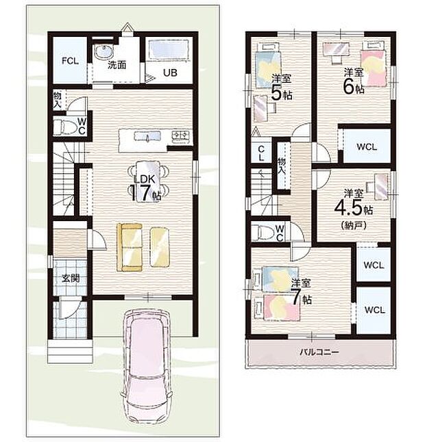 【3LDK+S(納戸)】○草内小学校・・・徒歩7分 ○培良中学校・・・徒歩17分