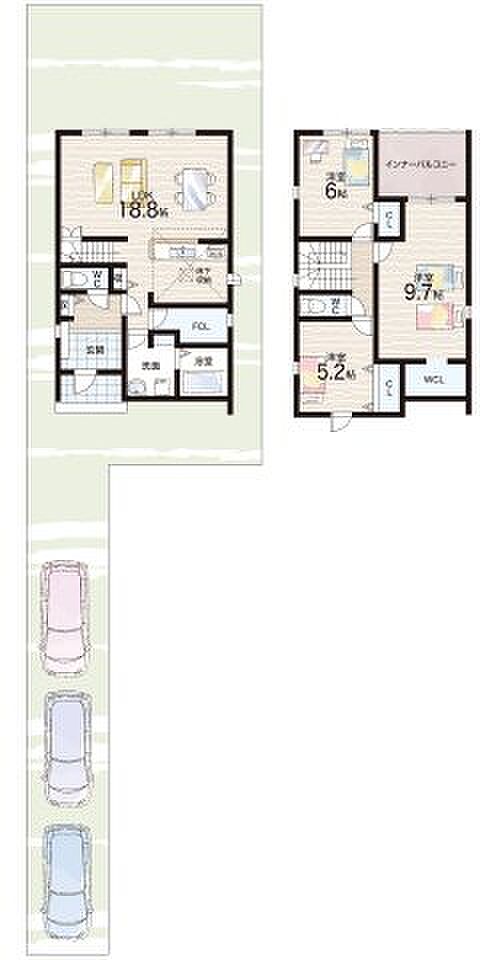 【3LDK】○安土小学校・・・徒歩9分 ○安土中学校・・・徒歩17分