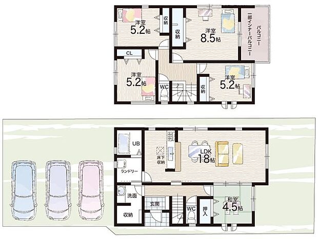 【5LDK】○菅原小学校・・・徒歩20分 ○片塩中学校・・・徒歩17分