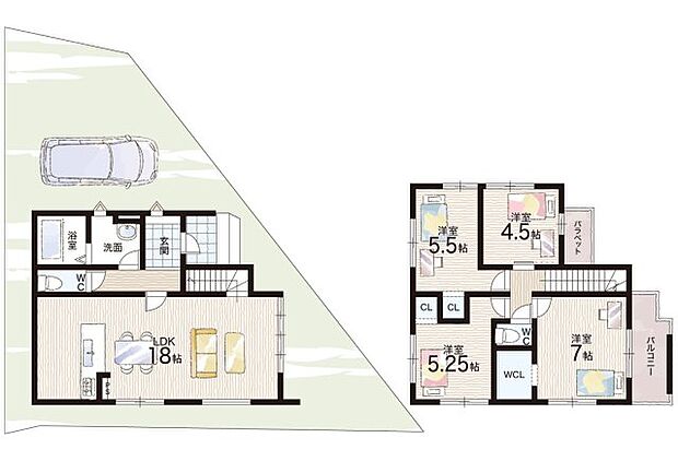 【4LDK】○春日小学校・・・徒歩12分 ○東香里中学校・・・徒歩8分