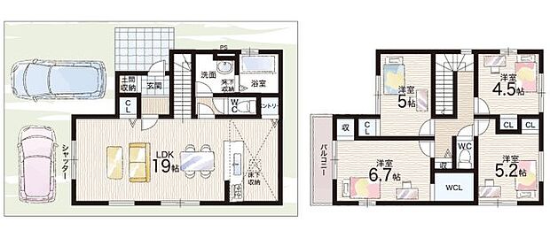 【4LDK】○郡津小学校・・・徒歩9分 ○第二中学校・・・徒歩17分