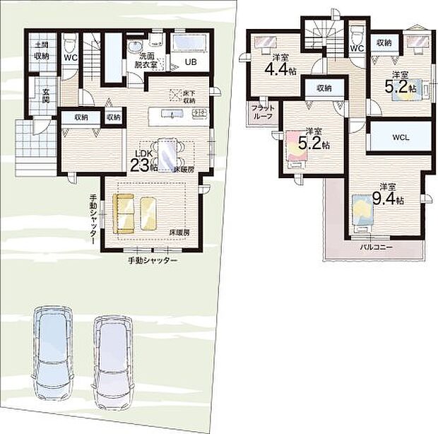 【4LDK】○南平台小学校・・・徒歩8分 ○阿武野中学校・・・徒歩9分