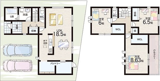 【3LDK】○生駒東小学校・・・徒歩15分 ○緑ヶ丘中学校・・・徒歩13分