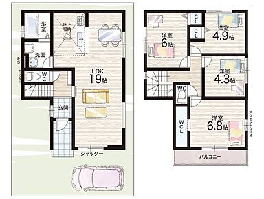 ○香里小学校・・・徒歩12分 ○第二中学校・・・徒歩5分 
