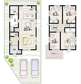 ○花里小学校・・・徒歩2分 ○松崎中学校・・・徒歩13分 