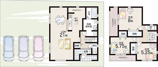 【3LDK】○下田小学校・・・徒歩５分 ○香芝中学校・・・徒歩１１分
