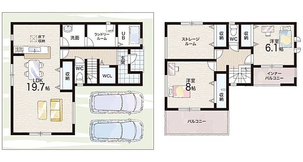 【2LDK+S(納戸)】○片桐西小学校・・・徒歩7分 ○片桐中学校・・・徒歩4分
