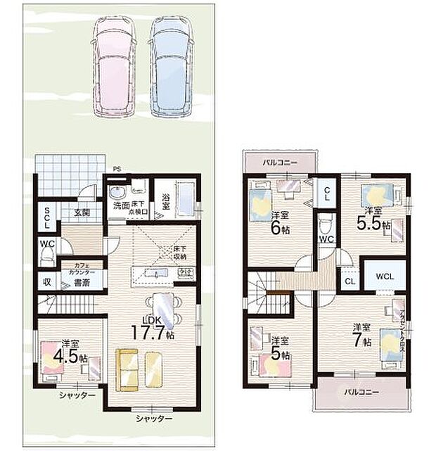 【5LDK】○松尾小学校・・・徒歩10分 ○白川台中学校・・・徒歩5分