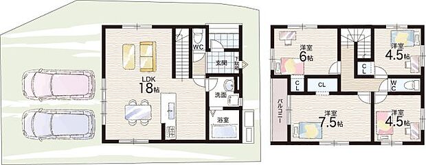 【4LDK】○三上小学校・・・徒歩15分 ○野洲中学校・・・徒歩55分