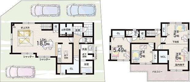 【3LDK】○平群小学校・・・徒歩9分 ○平群中学校・・・徒歩17分
