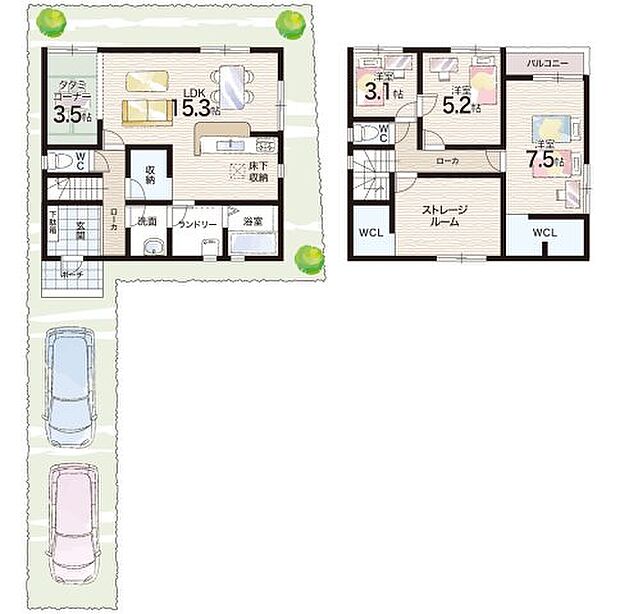 【3LDK+S(納戸)】○池尻小学校・・・徒歩１８分 ○天王寺川中学校・・・徒歩２０分