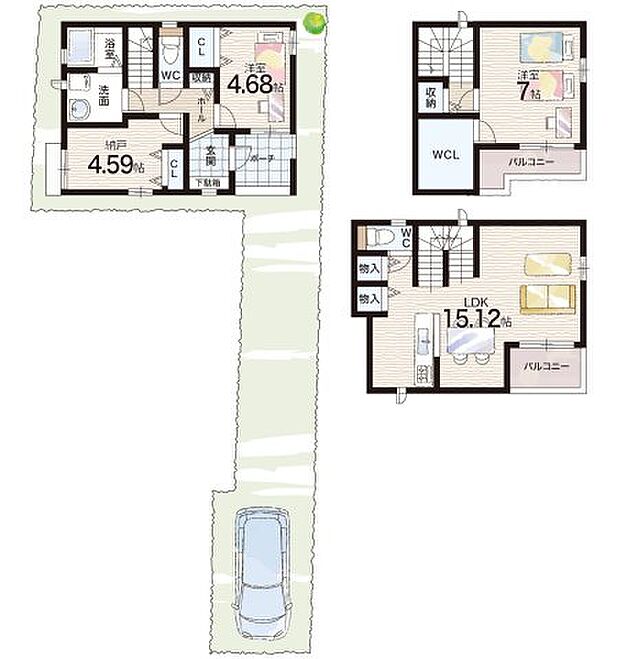 【2LDK+S(納戸)】○神原小学校・・・徒歩１５分 ○上ヶ原中学校・・・徒歩１４分