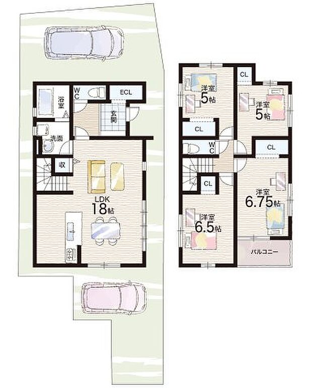 【4LDK】○錦小学校・・・徒歩7分 ○殿馬場中学校・・・徒歩9分