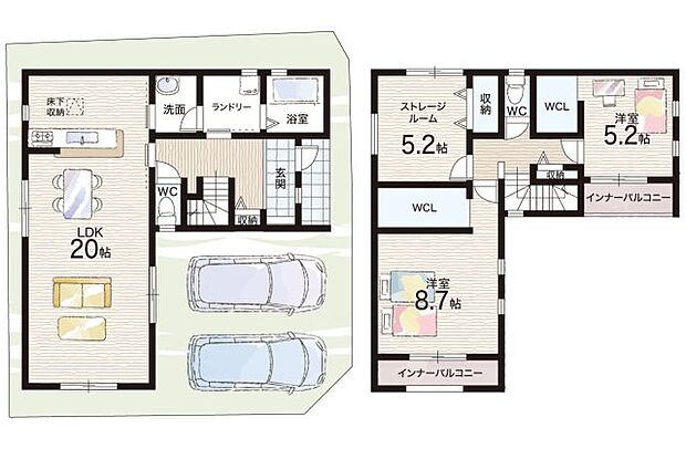 【2LDK+S(納戸)】○古市小学校・・・徒歩15分 ○誉田中学校・・・徒歩3分