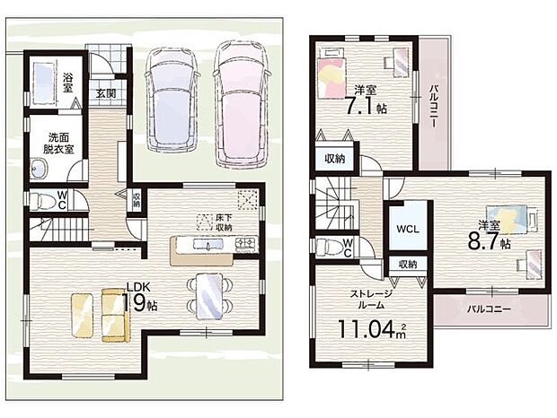 【2LDK+S(納戸)】○枚方小学校・・・徒歩18分 ○枚方中学校・・・徒歩23分