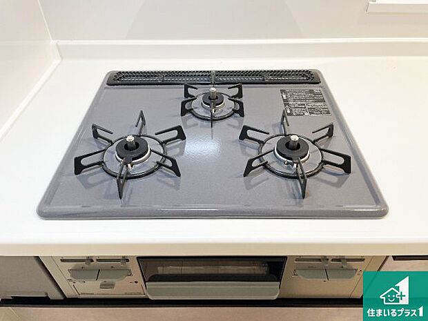 【コンロ】ダブル高火力Siセンサー付きコンロ!3口あるので、まとめて料理をする時も大活躍!