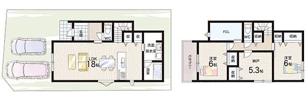 【2LDK+S(納戸)】○殿山小学校・・・徒歩2分 ○第一中学校・・・徒歩2分
