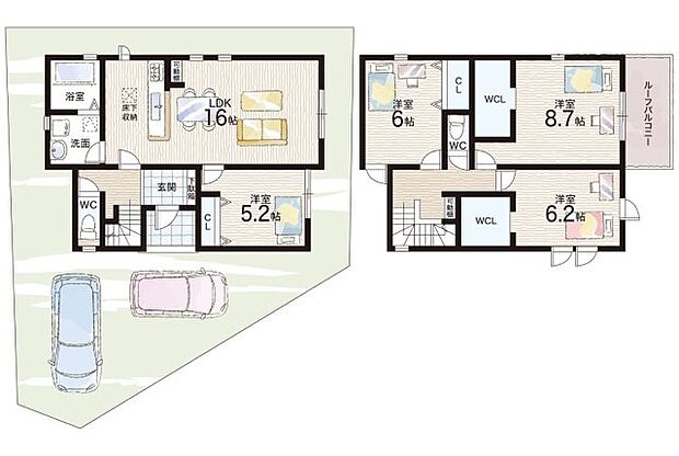 【4LDK】○伏見小学校・・・徒歩13分 ○伏見中学校・・・徒歩27分