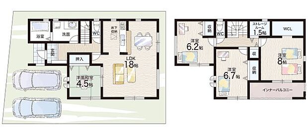 【4LDK+S(納戸)】○斑鳩西小学校・・・徒歩14分 ○斑鳩中学校・・・徒歩19分