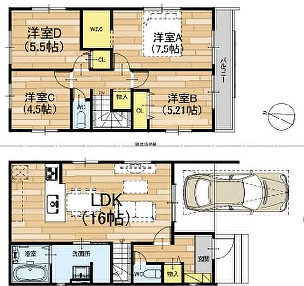 【4LDK】○安倉小学校・・・徒歩6分 ○安倉中学校・・・徒歩10分