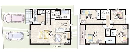 ○七松小学校・・・徒歩9分 ○日新中学校・・・徒歩13分 