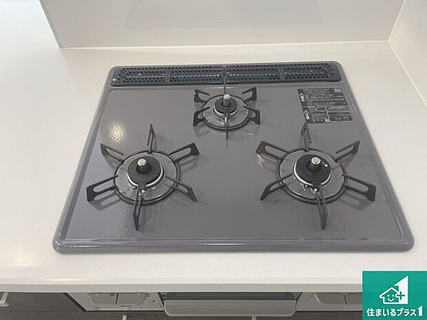 【コンロ】ダブル高火力Siセンサー付きコンロ!3口あるので、まとめて料理をする時も大活躍!