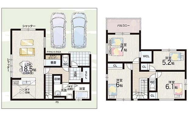 【4LDK】○三宝小学校・・・徒歩10分 ○月州中学校・・・徒歩12分