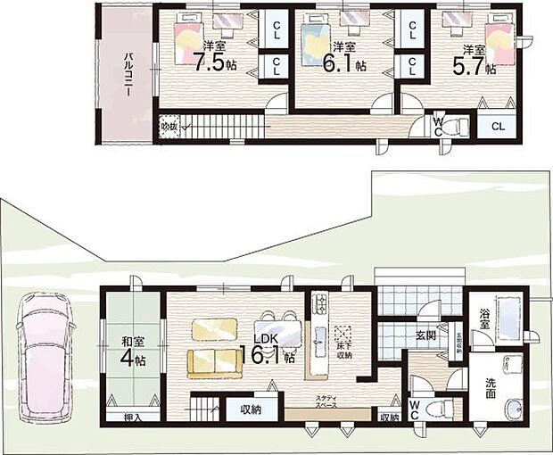 【4LDK】○佐山小学校・・・徒歩28分 ○久御山中学校・・・徒歩19分