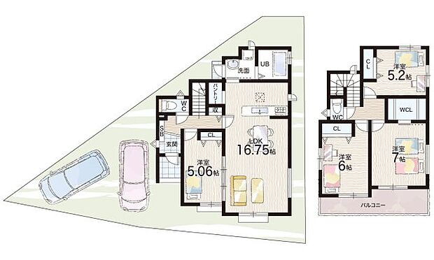 【4LDK】○忠岡小学校・・・徒歩5分 ○忠岡中学校・・・徒歩11分