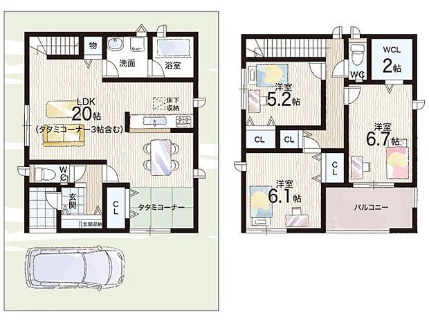 【3LDK】○浜小学校・・・徒歩20分 ○小田北中学校・・・徒歩7分