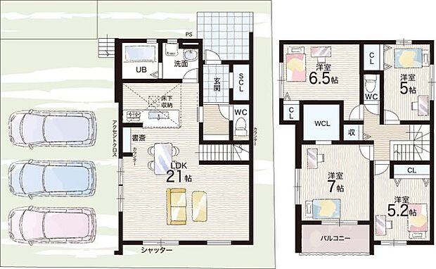 【4LDK】○羽曳が丘小学校・・・徒歩13分 ○峰塚中学校・・・徒歩25分