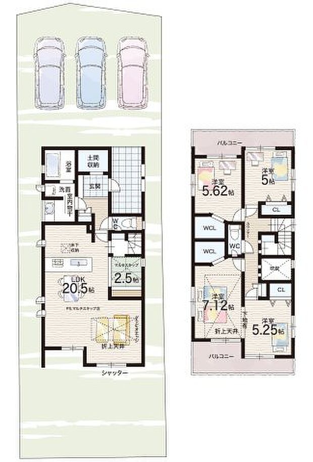 【3LDK】○岩根小学校・・・徒歩18分 ○甲西北中学校・・・徒歩35分
