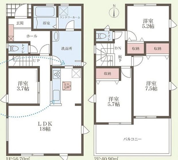【4LDK】○平城小学校・・・徒歩13分 ○平城中学校・・・徒歩14分