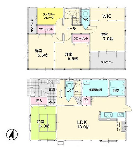 全居室6帖以上で各部屋広々！ファミリークローク＆ウォークインクローゼット付きの収納充実4SLDK♪