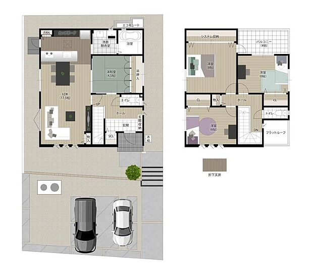 【1号地】間取図