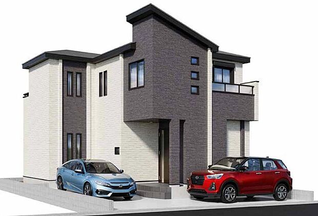 【外観パース】■外観、間取り、陽当たり、風通り、リビング、キッチン、駐車、スペース、眺望、街並み、周辺環境など、こちらの物件で毎日の暮らしに役立つポイント「知って納得」生活イメージを詳しく説明させて頂きます。