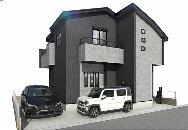 【外観パース】■外観、間取り、陽当たり、風通り、リビング、キッチン、駐車、スペース、眺望、街並み、周辺環境など、こちらの物件で毎日の暮らしに役立つポイント「知って納得」生活イメージを詳しく説明させて頂きます。