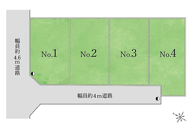 【区画図】全区画120平米超、プランの幅が広がる整形地の分譲地になります。
