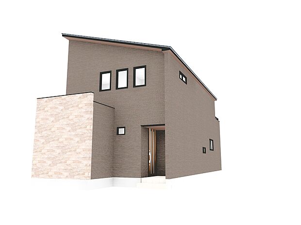 【完成予想外観パース】
建物の完成予想パースです。街並みに調和する落ち着いた外観をイメージしています。素材感を活かしたシンプルな外観デザインが、住まいに上質な印象を与えます。