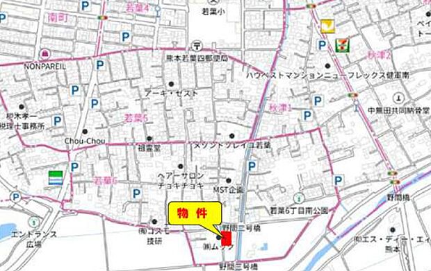 カーナビ：熊本市東区若葉６丁目１０-２付近