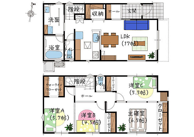 間取り　30坪　4SLDK