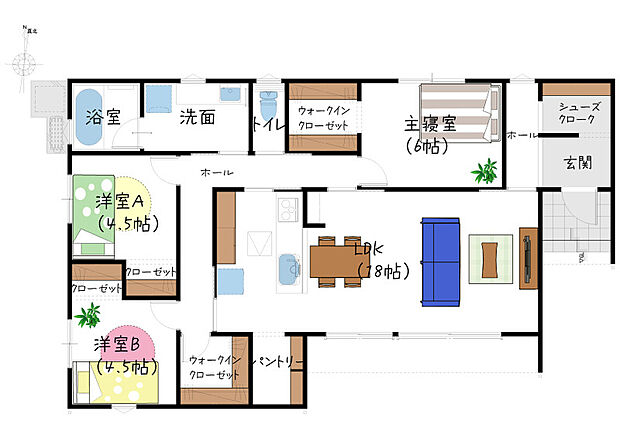 間取り　27坪　3SSLDK