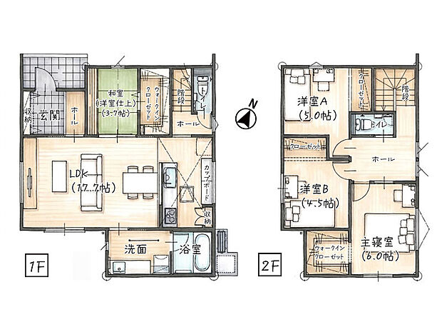 1号地間取り 30.55坪 4SLDK