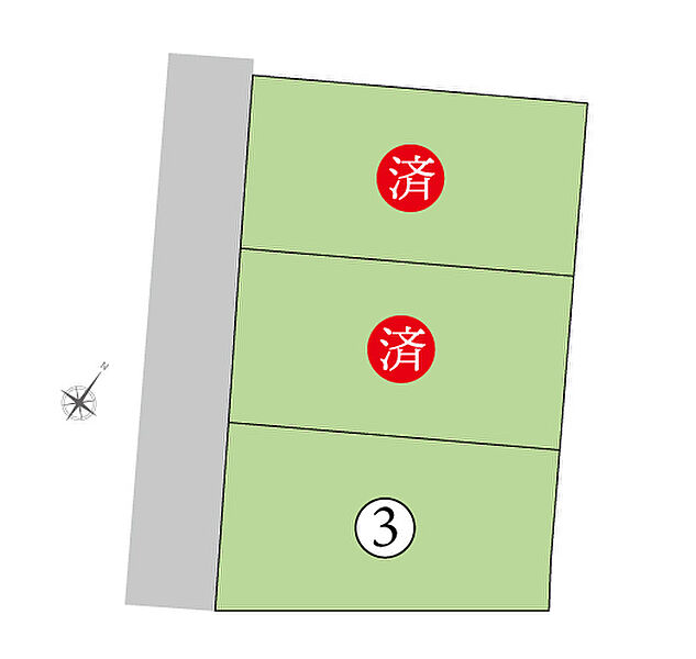 ◆区画図◆
全3区画（内1区画　建売モデルハウス販売中）