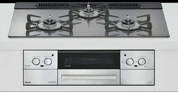 【【3口ガスコンロ】リンナイ 「リッセ」】ガラストップでお手入れしやすく、毎日の料理も快適に使えます。