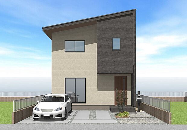 【◆建物プラン例/外観◆】3LDK+シューズインクローゼット+ウォークインクローゼット+バルコニー
土地面積:156.16m2(47.23坪)、建物面積:88.60m2(26.79坪)、建物価格:2065万円
