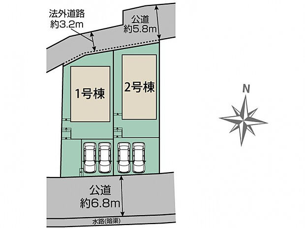 藤沢市用田2棟 区画図