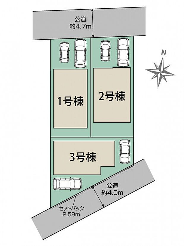 茅ヶ崎市東海岸南6丁目3棟 区画図