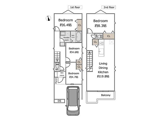 A・B号棟共通間取り図(9980万円)